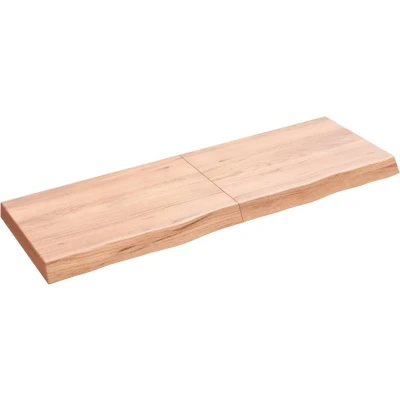 Afbeelding van vidaXL Wastafelblad 120x40x6 behandeld massief hout lichtbruin