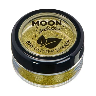 Afbeelding van Moon glitter biologisch afbreekbare shakers 100% cosmetische biologische voor gezicht, lichaam, nagels, haar en lippen 5 g goud