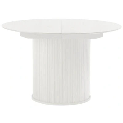 Afbeelding van Hygge Interiors Nola Rond/Uitschuifbaar Eettafel Wit Eiken