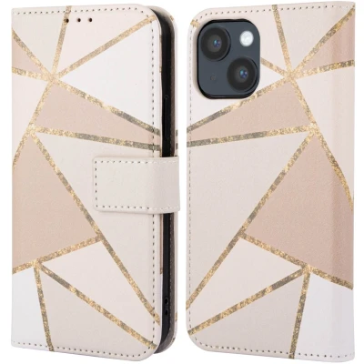 Afbeelding van imoshion Hoesje Geschikt voor iPhone 14 Design Bookcase smartphone Beige Graphic