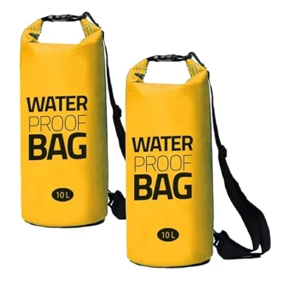 Afbeelding van Eurocatch Waterdichte Dry Bag Duffel Tas Geel 10 liter 2 Stuks