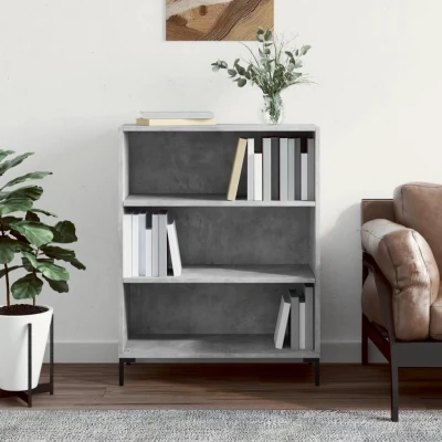 Afbeelding van Boekenkast 69,5x32,5x90 cm bewerkt hout betongrijs