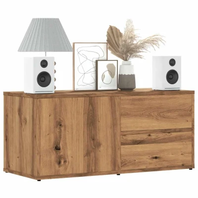 Afbeelding van vidaXL Tv meubel 80x34x35,5 cm bewerkt hout artisanaal eikenkleur