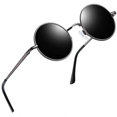 Afbeelding van Joopin Hippie Ronde zonnebril, steampunk, retrostijl, metalen frame