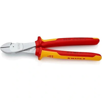 Image de KNIPEX 74 06 250 pince coupante isolée avec poignées multi composants, testée VDE, chromée mm