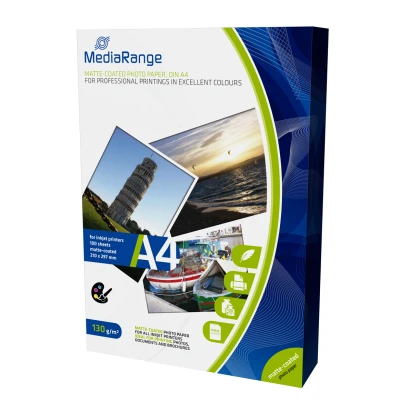Afbeelding van MediaRange mat A4 (210x297mm) inkjet fotopapier 100 vellen 130 gr/m²