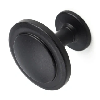 Afbeelding van Meubelknop vlak, rond 32 mm zwart
