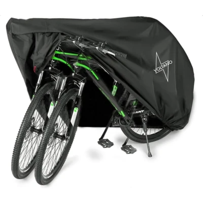 Afbeelding van Voltano Elastische Fietshoes 2 Fietsen Zwart Waterdicht