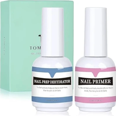Afbeelding van TOMICCA Professional Natural Nail Prep Dehydrator en Primer 0.5oz / 15ml Fast Air Dry voor Acrylpoeder UV Gel Nagellak Poly Gift Box Set