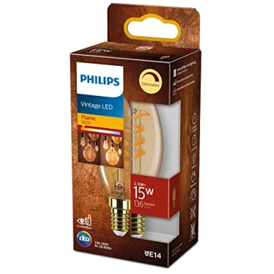 Afbeelding van Philips Kaarslamp en Kogellamp 15W B35 E14 Dimbaar