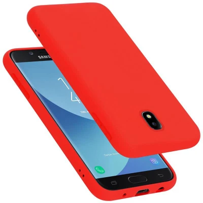 Afbeelding van Cadorabo Hoesje geschikt voor Samsung Galaxy J7 2017 in LIQUID ROOD Beschermhoes gemaakt van flexibel TPU silicone Case Cover