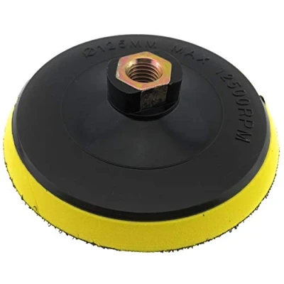 Afbeelding van PRODIAMANT Bevestigingsplaat 125 mm M14 flexibele klittenbandsteunplaat met dempingsschuim voor nat en droog slijpen, beton, metaal, steen, lak