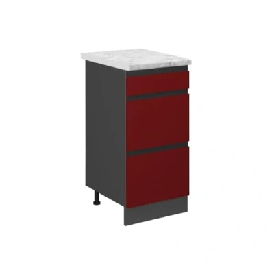 Afbeelding van Vicco Keukenonderkast R Line, Rood/Antraciet, 60 cm WB Marmer