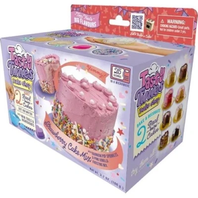 Image de Kit de cuisine Tasty tinies strawberry cake Gâteau fraise avec glaçage vanille et décorations Dès 6 ans