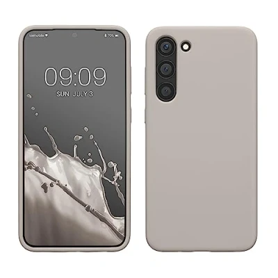 Afbeelding van kwmobile telefoonhoesje geschikt voor Samsung Galaxy S23 Plus Hoesje met siliconen coating Smartphone case in mat beige
