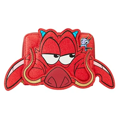 Afbeelding van Loungefly Disney Mulan 25e verjaardag Mushu Glitter Zip Wallet Wallets, Meerkleurig, Portemonnee