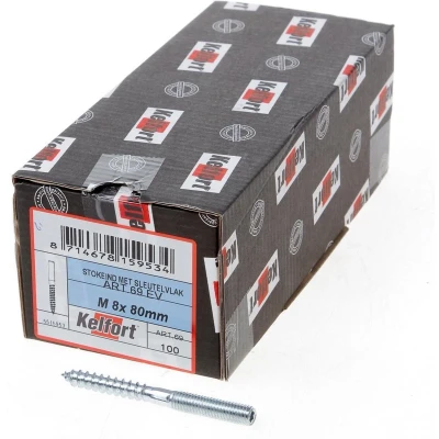 Afbeelding van Kelfort Stokeind verzinkt 69 gram M8 x 80mm