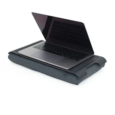 Afbeelding van Bosign Mini (Kleine) Laptray/Schoottafel/Schootkussen Antislip bovenblad Grijs/Zwart 43 x 23 6 cm