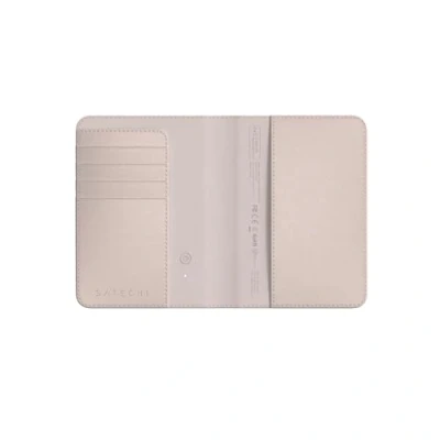 Afbeelding van SATECHI Paspoorthoes met Apple Find My, 4 kaartvakken, draadloos opladen, RFID bescherming, reisaccessoires, Woestijnroze, Modern