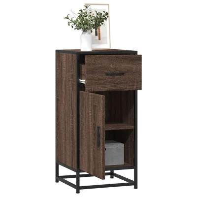 Afbeelding van vidaXL Dressoir 35,5x35x76 cm bewerkt hout en metaal bruin eikenkleur
