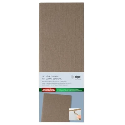 Afbeelding van Drankkaart map Sigel 1/2 A4 smal beige voor 8 blad