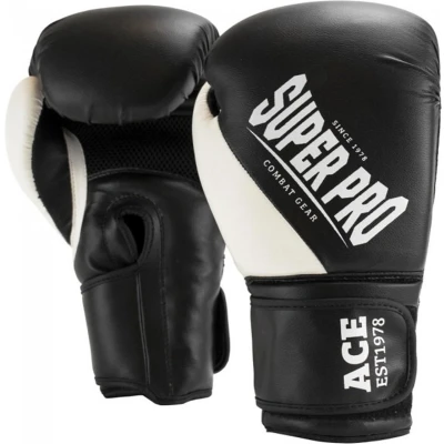 Afbeelding van Super Pro Combat Gear ACE (kick)bokshandschoenen Zwart/Wit 16oz