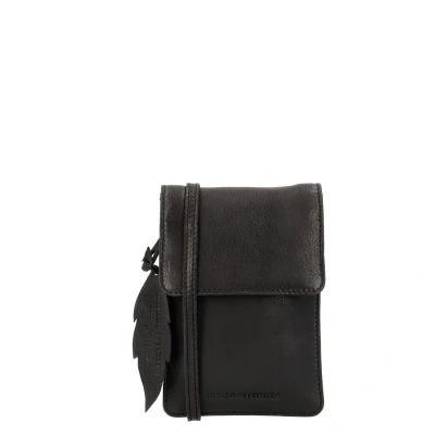 Afbeelding van Hide &amp; Stitches Earth Telefoontasje Zwart 100% Leer