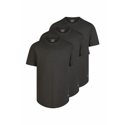 Afbeelding van Jack &amp; Jones Heren T Shirt JJENOA 3 Pack regular fit Zwart L Ronde Hals Volwassenen gemaakt van 100% katoen
