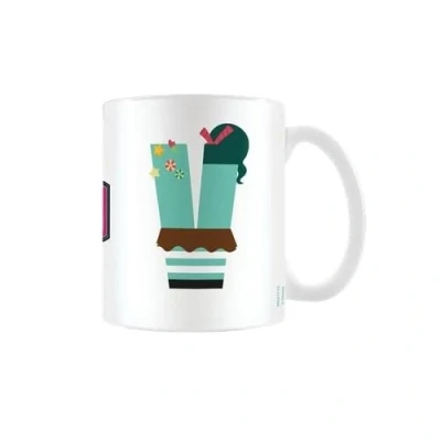 Afbeelding van Koffiemok van keramiek met opschrift &quot;V for vanellope&quot; 325 ml Disney geschenkdoos