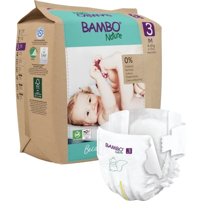 Afbeelding van 2x Bambo Nature Luiers Maat 3 (4 8 kg) 28 stuks
