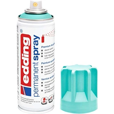 Afbeelding van edding 5200 permanente spray turquoise 200 ml acrylverf voor het beschilderen of decoreren van glas, metaal, hout, keramiek, kunststof, canvas spuitbus