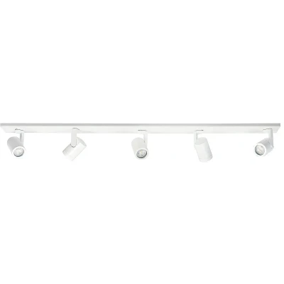 Afbeelding van Opbouwspot Aston Wit Metaal Langwerpig GU10 5 voudig 118cm