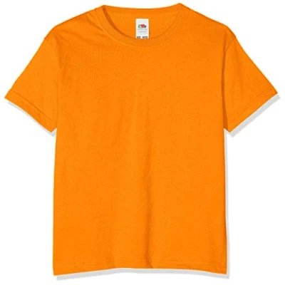 Afbeelding van Fruit of the Loom Valueweight T shirt met korte mouwen, uniseks, kinderen, 1 stuk, Oranje