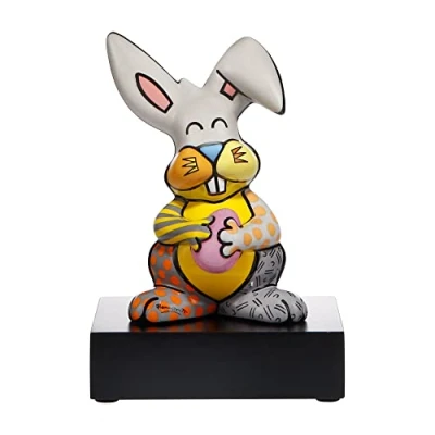 Afbeelding van Goebel Romero Britto Decoratief beeld / figuur Grey Rabbit 23 Porselein Pop Art 23cm