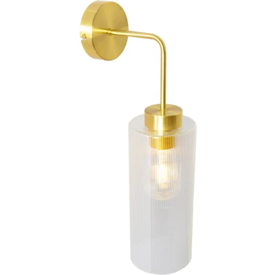 Afbeelding van QAZQA Art Deco wandlamp goud met glas Laura