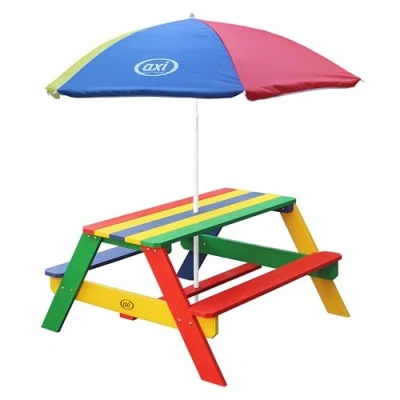 Image de AXI Table Picnic NICK Multicolore avec parasol 98x95x49cm