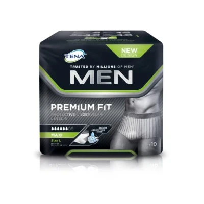 Afbeelding van TENA Men Premium Fit Underwear Level 4 Large 10 stuks . Voordeelbundel met verpakkingen