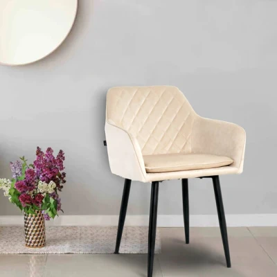 Afbeelding van Lina® Noble Eetkamerstoel Beige Velvet