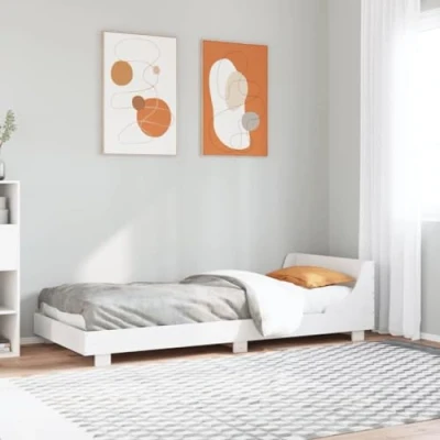 Afbeelding van vidaXL Bedframe zonder matras massief grenenhout wit 90x190 cm