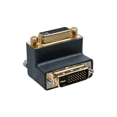 Afbeelding van DVI I Dual Link adapter 90 haaks naar boven verguld / zwart