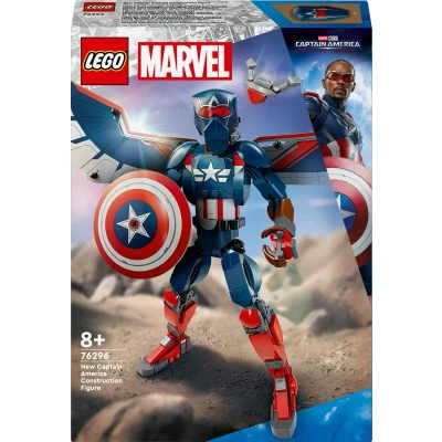 Afbeelding van LEGO Marvel Figuur van de nieuwe Captain America om te bouwen, rollenspel met superhelden Avengers voor kinderen vanaf 8 jaar, op films geïnspireerd figuur, cadeau jongens en meisjes 76296