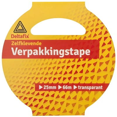 Afbeelding van Deltafix Verpakkingstape Transparant 25mm X 66m1