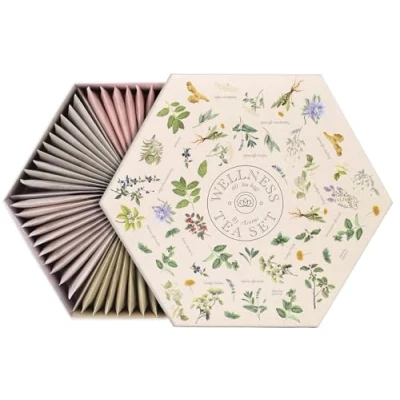 Image de ACORUS, Assortiment de thé pour bien être Wellbeing, Ensemble cadeau boîtes à assorties naturelles, Grande boîte sélection, 60 sachets thé, 6 thés fonctionnels
