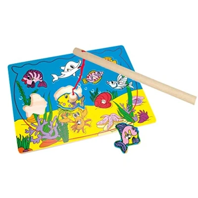 Afbeelding van Bino Magneetpuzzel Aquarium Junior 30 Cm Blauw/geel 11 delig