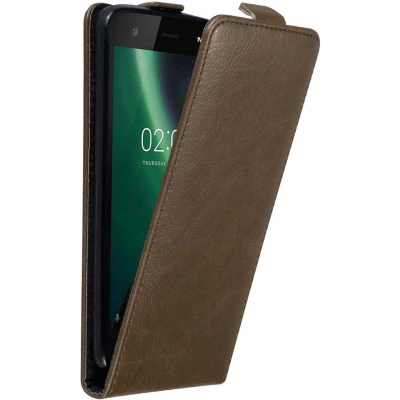 Afbeelding van Cadorabo Hoesje geschikt voor Nokia 2 2017 in KOFFIE BRUIN Beschermhoes flip design Case Cover met magnetische sluiting