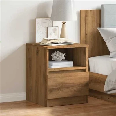 Image de vidaXL Table de chevet chêne artisanal 40x40x50 cm bois d’ingénierie856500