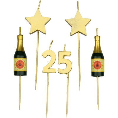 Afbeelding van Party kaarsjes 25 jaar 10 cm
