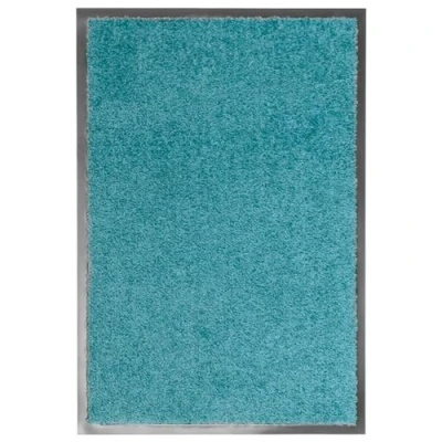 Afbeelding van Deurmat wasbaar 40x60 cm cyaan