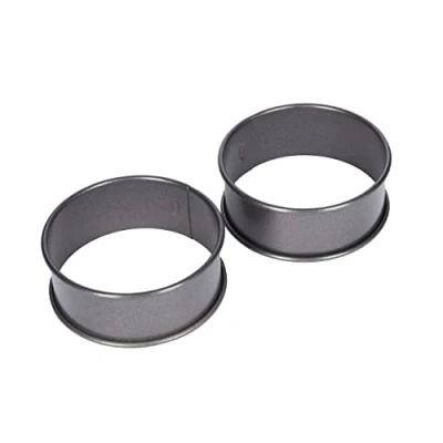 Afbeelding van Kitchencraft Eierringen 9 X 3,5 Cm Edelstaal Zwart 2 Stuks