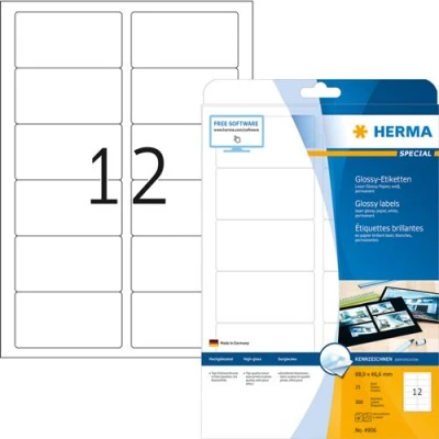 Image de HERMA Etiquette brillante SPECIAL, 88,9 x 46,6 mm, blanc